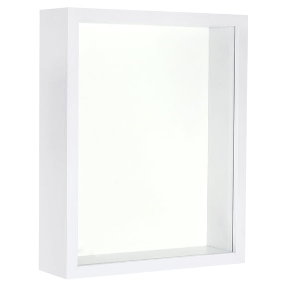 Uxcell 6'' x 8'' Shadow Box Frame Wood Dried Flower Display Stand Floating Photo Frame White