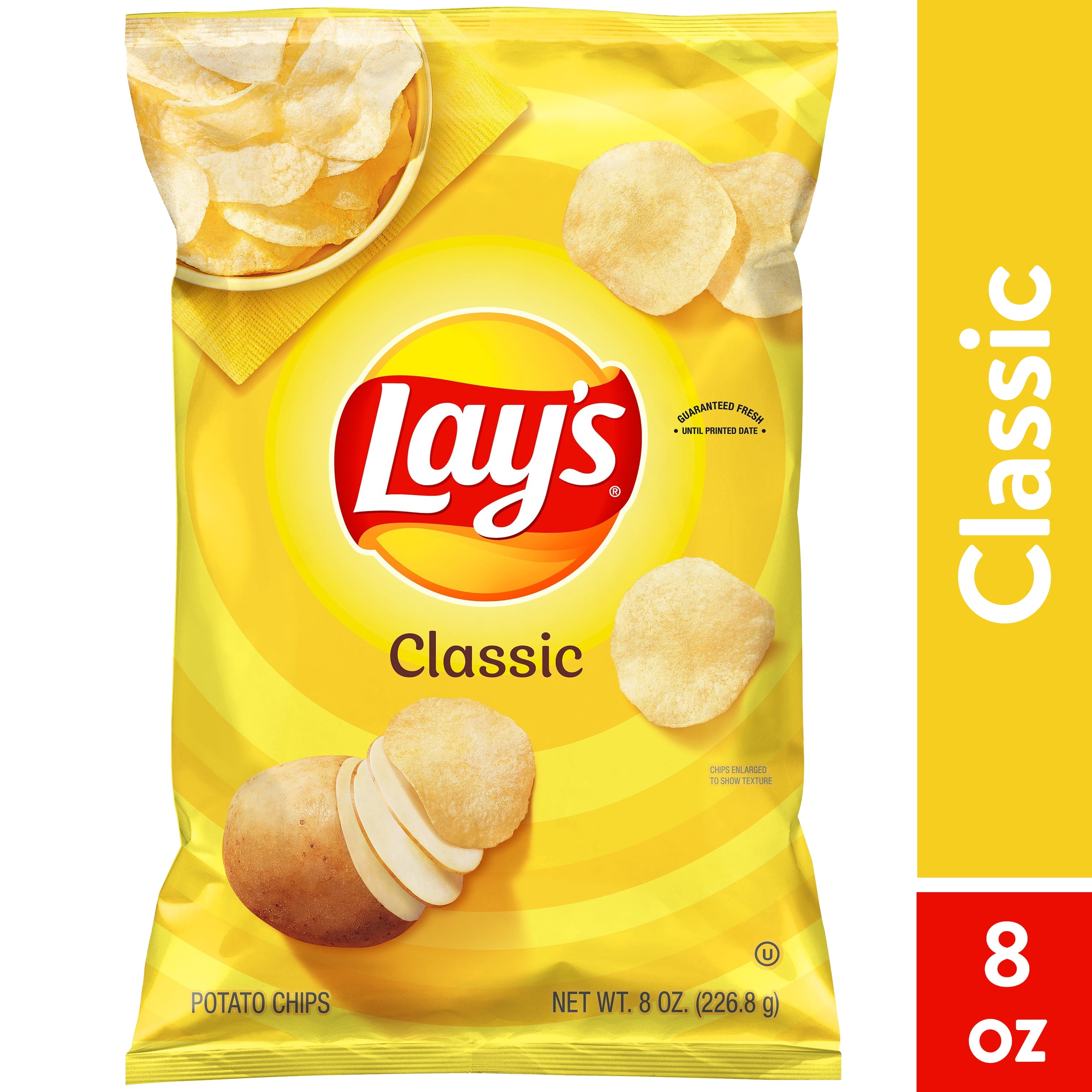 Lay s Classic Potato Chips 8 Oz Bag Walmart