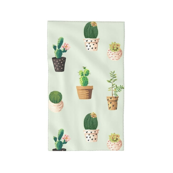 YFYANG Absorbent Towel, Soft Skin-Friendly Cactus Plants Flowers Pattern Washcloth Bath Towel, Suitable for All Skin, 27.5 x 16-inch