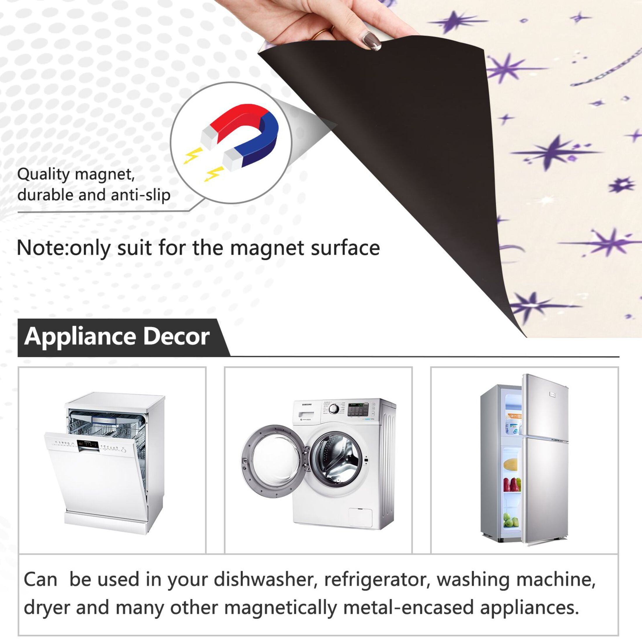 Dishwasher Sticker Magnetic Dishwasher Sticker Magnetic Decorative Sticker Refrigerator Sticker Dishwasher Decorative Stickers Beautiful Purple Butterflies