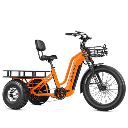 ADDMOTOR Greattan D Cargo Electric Tricycle for Adults, 750W 65Miles/130Miles 48V 20Ah/40Ah Etrike, 500Lbs Payload, 7" Fat Tires Electric Trike...