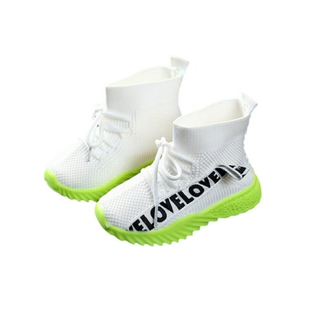 

Eloshman Kids Fashion Slip On Walking Shoe Jogging Lightweight High Top Casual Sneakers Comfort Sock Sneaker White 6C