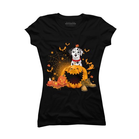 Dalmatian dog halloween costume Juniors Black Graphic Tee - Design By Humans 2XL