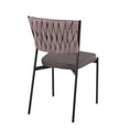 thumbnail image 6 of LumiSource Black Metal, Grey PU, Light Brown Fabric Braided Tania Chair - Set of 2, 6 of 8