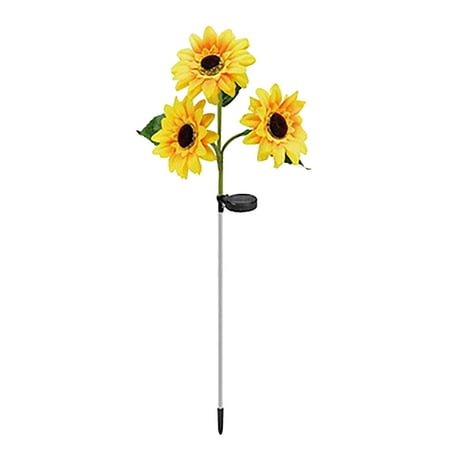 

knqrhpse Household Appliance Three -Head Sunflower Led Light Energy Savinggardens Outdoor Sautamati Cally On Off Solar Lamp