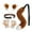 brown, variant on BELOVING Costume Cosplay Faux Ears and Tail Set for Kids Adults Mardi Gras Night Club brown