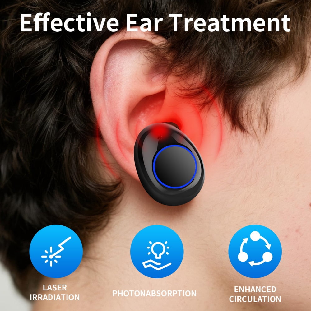 LaseLocks Cordless Red Light Device for Ears, Portable Ear Comfort Device with Adjustable Settings, Charging Case&Replaceable Silicone earplugs, for Daily Ear Care Use