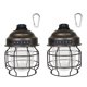 thumbnail image 2 of Eigraketly 2 uds linterna colgante regulable 3 marchas ajustable IPX4 impermeable Camping luz recargable jardín tienda lámpara viaje al aire libre carpas 2 uds marrón Eigraketly OD025278-02, 2 of 6
