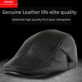 thumbnail image 1 of Gorro de otoño e invierno para hombre, de piel de oveja, estilo coreano, para hombres de mediana edad y mayores, gorra con visera, gorro de cuero genuino de moda, gorro de invierno., 1 of 5