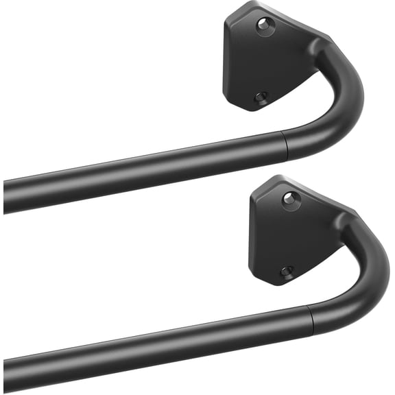 FFHAAD-Black Wrap Around Curtain Rods for Windows 28 to 60 inch,2 Pack 5/8 inch Adjustable Wrap Around Curtain Rod, Blackout Rods for Bedroom & Outdoor