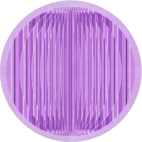Ahgly Company Indoor Round Patterned Pastel Purple Pink Area Rugs, 5' Round