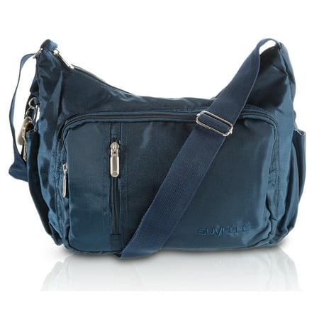 Suvelle Lightweight Slouch Travel Everyday Crossbody Bag Multi Pocket Shoulder Handbag