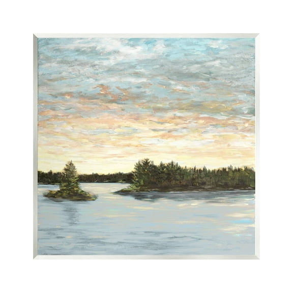 Stupell Industries Abstract Lake Islands Landscape Painting Unframed Art Print Wall Art, 12 x 12