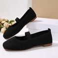 thumbnail image 6 of YLYL Women's Knit Ballet Flats with Elastic Strap Square Toe Comfortable Lightweight Casual Work Dress Mary Jane Shoes, 6 of 9