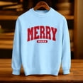 thumbnail image 3 of Boys Long Sleeve Crewneck Print Sweatshirt Soft Lined Thermal Pullover Top For Kids Winter Holiday Casual Wear, 3 of 4