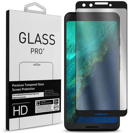- CoverON Google Pixel 3 Tempered Glass Screen Protector - InvisiGuard Series Full Coverage 9H with Faceplate (Case Friendly)