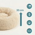thumbnail image 3 of Feandrea Cama de Perros, Cama para Mascotas, Diámetro de 60 cm, Cojín Central Extraíble y Lavable, Alfombra de Felpa, Caqui Ombré, 3 of 9