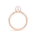 thumbnail image 2 of ANGARA Japanese Akoya Cultured Pearl Twist Shank Ring with Diamonds in 14K Rose Gold for Women | June Birthstone, Birthday, Anniversary, Jewelry Gift for Women | Pearl Ring, 2 of 9