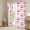 thumbnail image 3 of Homewish Kawaii Sweet Cherries Black Out Curtains,Girl Bowknot Ribbon Curtains Pack of 2 (42x63 Each),Pink White Red Bedroom Curtains For Girl Teens,Super Cozy Room Decor, 3 of 6
