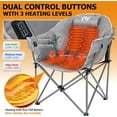 thumbnail image 5 of ABORON Oversized Heated Camping Chair with Pillow, Outdoor Portable Heated Folding Chairs, Patio Lounge Chairs with 3 Heat Levels, Heating Chair for Outdoor Sports, Camping, 5 of 10
