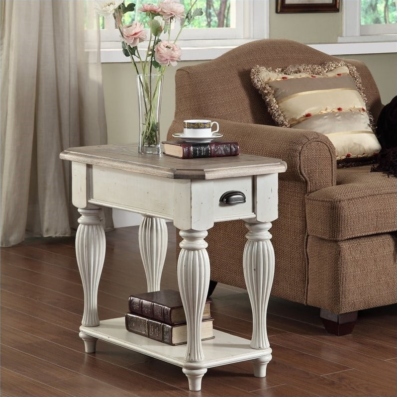 Riverside Furniture Coventry Two Tone Chairside Table In Dover White Com Riverside Furniture Coventry Two Tone, Riverside Furniture Chairside Table