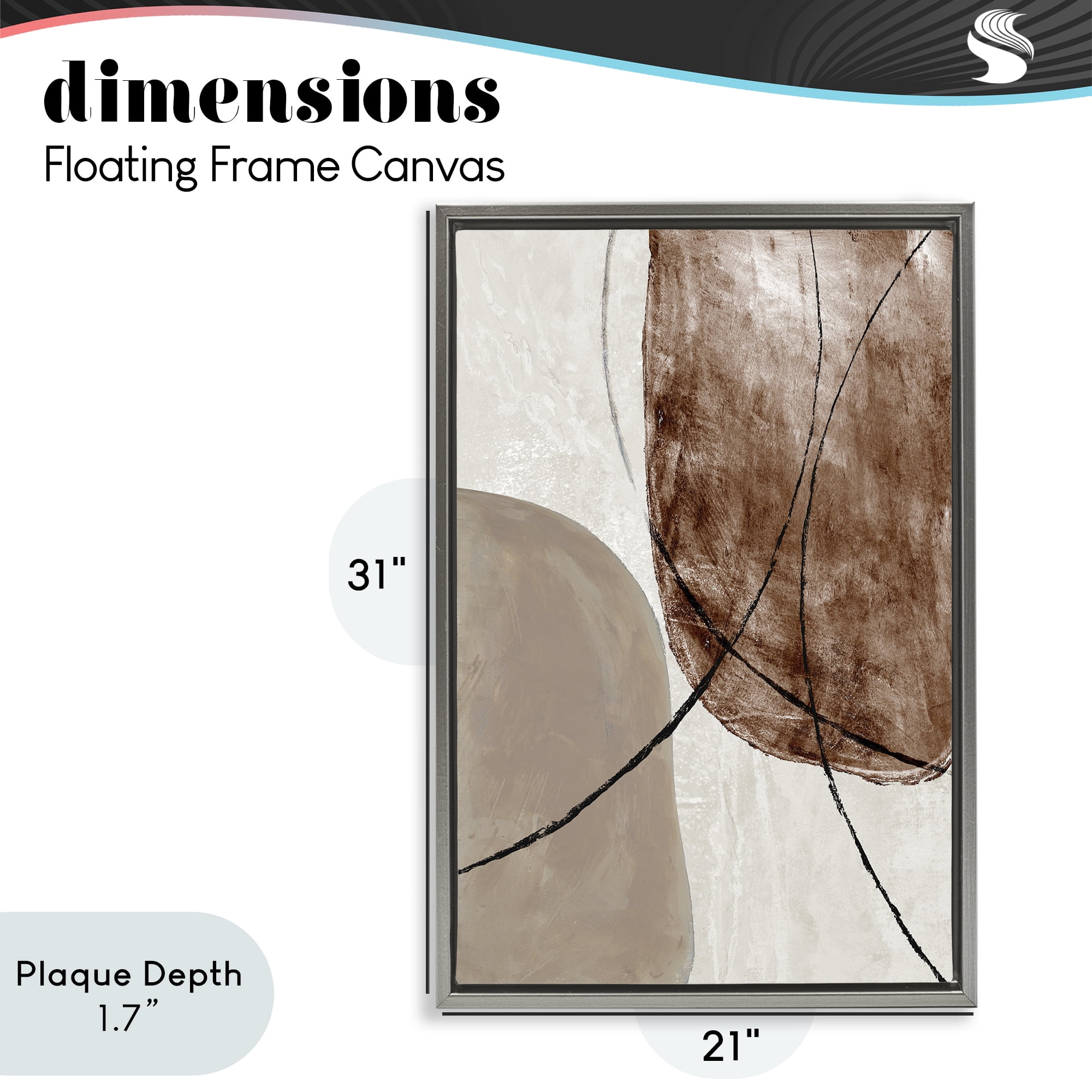 Stupell Industries Taupe & Brown Abstract Gray Framed Floater Canvas Wall Art, design by Merri Pattinian