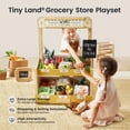 thumbnail image 2 of Tiny Land Wooden Grocery Store Playset – Pretend Shopping with Cash Register, Price Tags, Chalkboard & 6 Storage Bins, 2 of 11