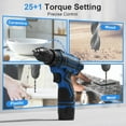 thumbnail image 4 of Cordless Drill Set,12V Power Drill Driver 3/8" Keyless Chuck with 92 Acessories, Built-in LED Light, 25+1 Position, Electric Drill for Home DIY Projects（Blue）, 4 of 4