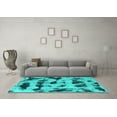 thumbnail image 3 of Ahgly Company Indoor Rectangle Abstract Turquoise Blue Modern Area Rugs, 3' x 5', 3 of 4