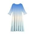 thumbnail image 4 of Abcomgle Girls Maxi Dresses 10-12 Casual A-Line 3/4 Sleeve Girls Long Dresses Gradient Crew Neck Sundresses Loose Tiered Dresses with Pockets,11-12 Years Light Blue, 4 of 6