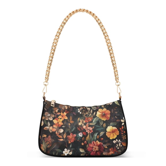 FORMRS Womens Shoulder Bag with Chain Strap Clutch Purse Cute Tote Handbag, Colorful Flower