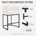 thumbnail image 4 of FANCROU 26" H Counter Height Bar Stools Set of 3, Fabric Barrel Stools with Back and Arms, Beige-Black Leg, 4 of 11