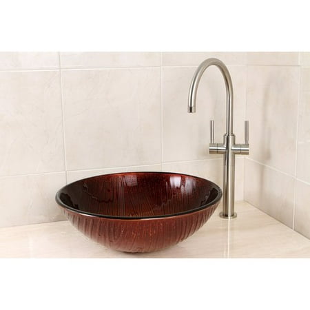 Kingston Brass Fauceture Glass Circular Vessel Bathroom Sink