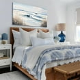 thumbnail image 4 of Canvas Wall Art Beach Décor Wall Picture Rustic Coastal Sand Canvas Print Ocean Nautical Painting Seascape Sea Bird Vintage Ship Boat Artwork for Seaside Living Room Bedroom Bathroom Decor Blue Large, 4 of 9