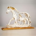 thumbnail image 4 of Yirtree Desktop Figurine Delicate Workmanship Gorgeous Artwork Micro Decor Standing Galloping Horse Resin Statue for Home, 4 of 8