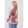 thumbnail image 3 of Mauve & Purple Tie-dye Bleach Effect Graphic Print Detail Long Sleeve Sweatshirt, 3 of 4