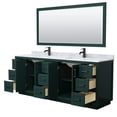 thumbnail image 3 of Wyndham Collection Miranda 84" Metal Double Bathroom Vanity in Green/Black, 3 of 7