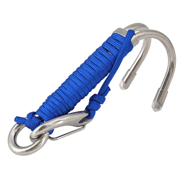Gancho Doble cabeza Buceo Durable Acero inoxidable Equipo al aire libre Azul
