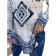 thumbnail image 4 of DYMADE Women Plus Size V-neck Printed Pullover Long Sleeve T-shirt Top, 4 of 4