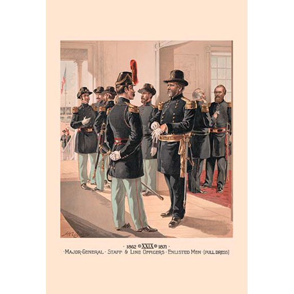 Major-General, Staff & Line Officers, Enlisted Men (Full Dress) Fine art canvas print (20" x 30")