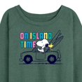 thumbnail image 3 of Peanuts - On Island Time - Women's Lightweight French Terry Long Sleeve Shirt, 3 of 6