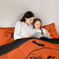 thumbnail image 5 of Homewish Teens Baseball Print Bedding Comforter Set, Orange Black Abstract Twin Comforter Sets, Cartoon Sports Theme Reversible Bedding Set, Luxury Bedroom Decor, 2pcs, 5 of 8