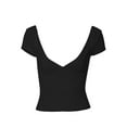 thumbnail image 5 of Michellecmm  Women's Deep V Neck Tops, Short Sleeve Low Cut Slim Fit T-Shirts, 5 of 8