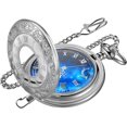 thumbnail image 1 of Reloj de bolsillo Tiong 4,5 cm con números romanos y cielo estrellado azul, 1 of 9
