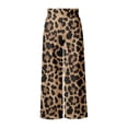thumbnail image 6 of RUTAYY Women's Pants Wide Leg Leopard Print High Waist Elastic Waist Side Pockets Loose Casual Vacation Trousers Coffee, 6 of 6