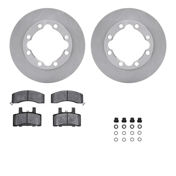Dynamic Friction Company Front Brake Rotors with Ultimate Duty Performance Brake Pads includes Hardware 6412-40001