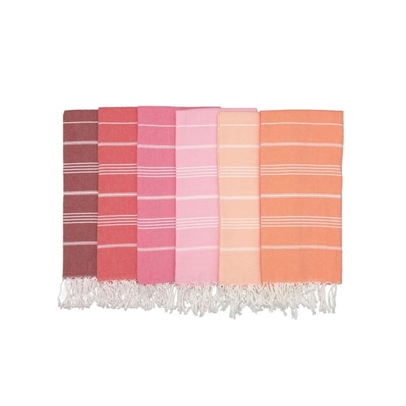 PadishahHome Oversized Turkish Beach Towel 38’’x71’’ - Set of 6 | 100% Turkish Cotton Lightweight Sand Free Quick Dry Pool Towels | Extra Large Bath Towels for Adults Beach Blanket Essentials