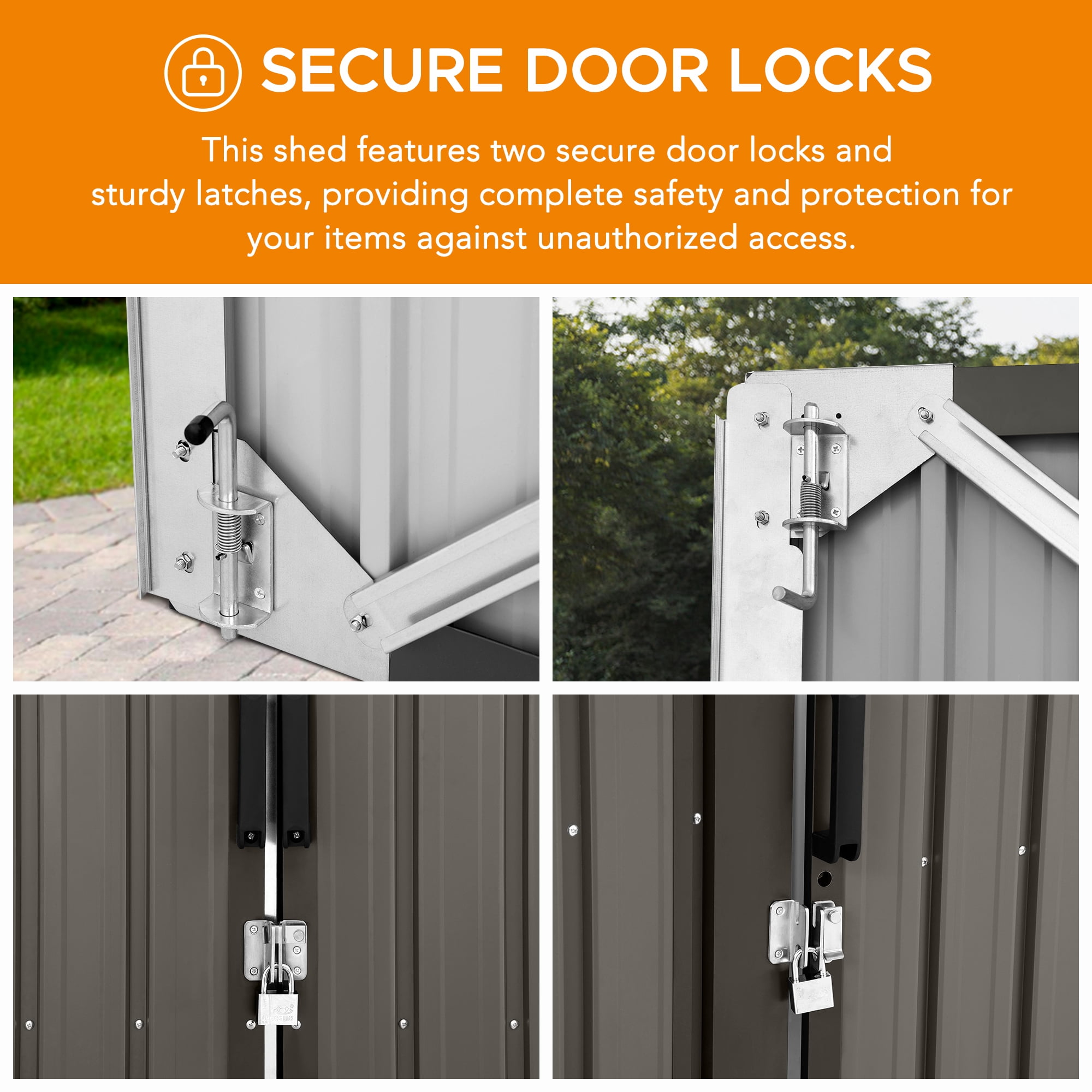 Sunjoy 13 ft. x 20 ft. Outdoor Storage Shed, Carport, Light Grey