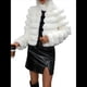 thumbnail image 3 of Chaqueta de Piel Sintética para Mujer, Abrigo Corto Abullonado de Larga, Abrigo Cálido de Invierno. S, 3 of 10