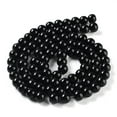 thumbnail image 3 of Black Glass Pearl Round Loose Beads For Jewelry Necklace Craft Making 10mm Hole: 1mm about 85pcs/strand 1strand, 3 of 5